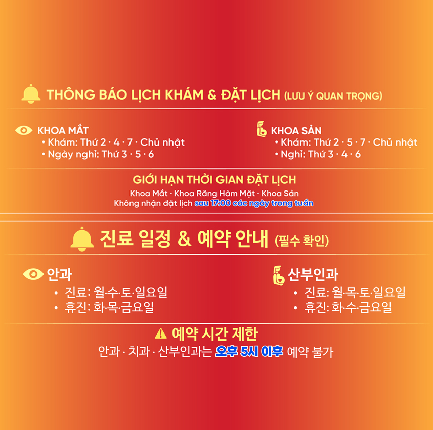 Thông báo lịch khám