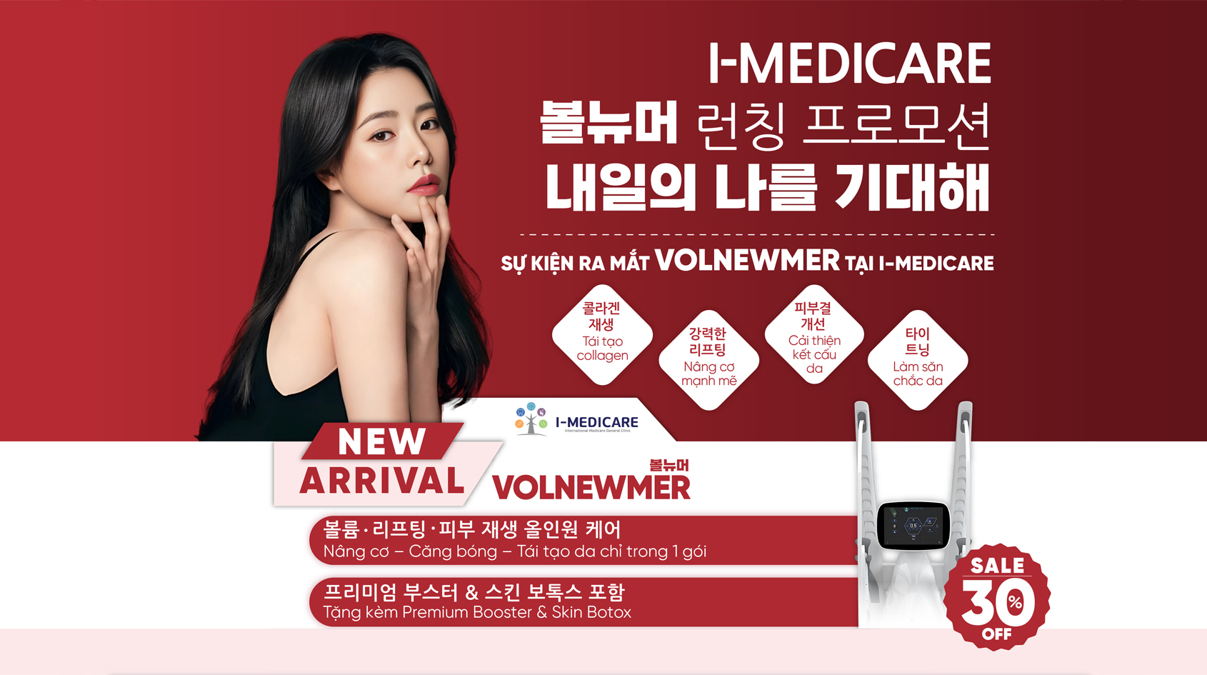 Sự kiện ra mắt Volnumer: Nâng cơ, tái tạo collagen, giảm giá 30% tại I-MEDICARE