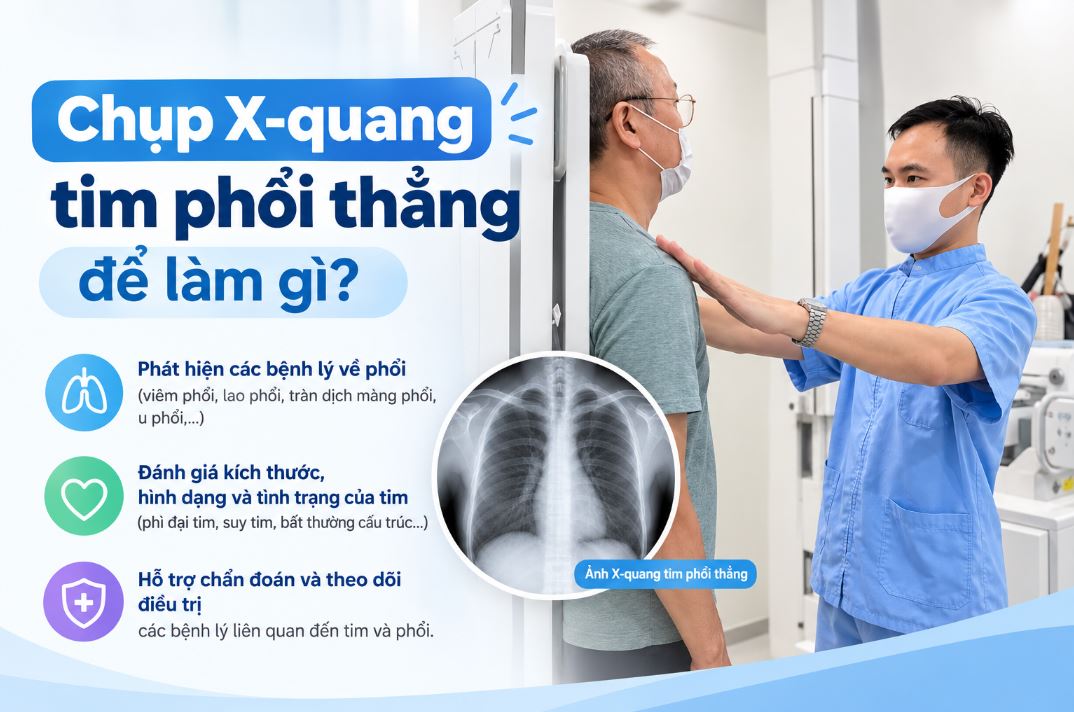 Chụp X-quang tim phổi thẳng để làm gì? Khi nào cần chụp, phát hiện bệnh gì?